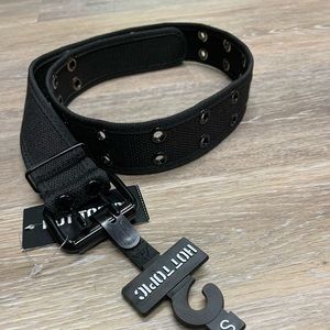 Black canvas belt with dual grommets